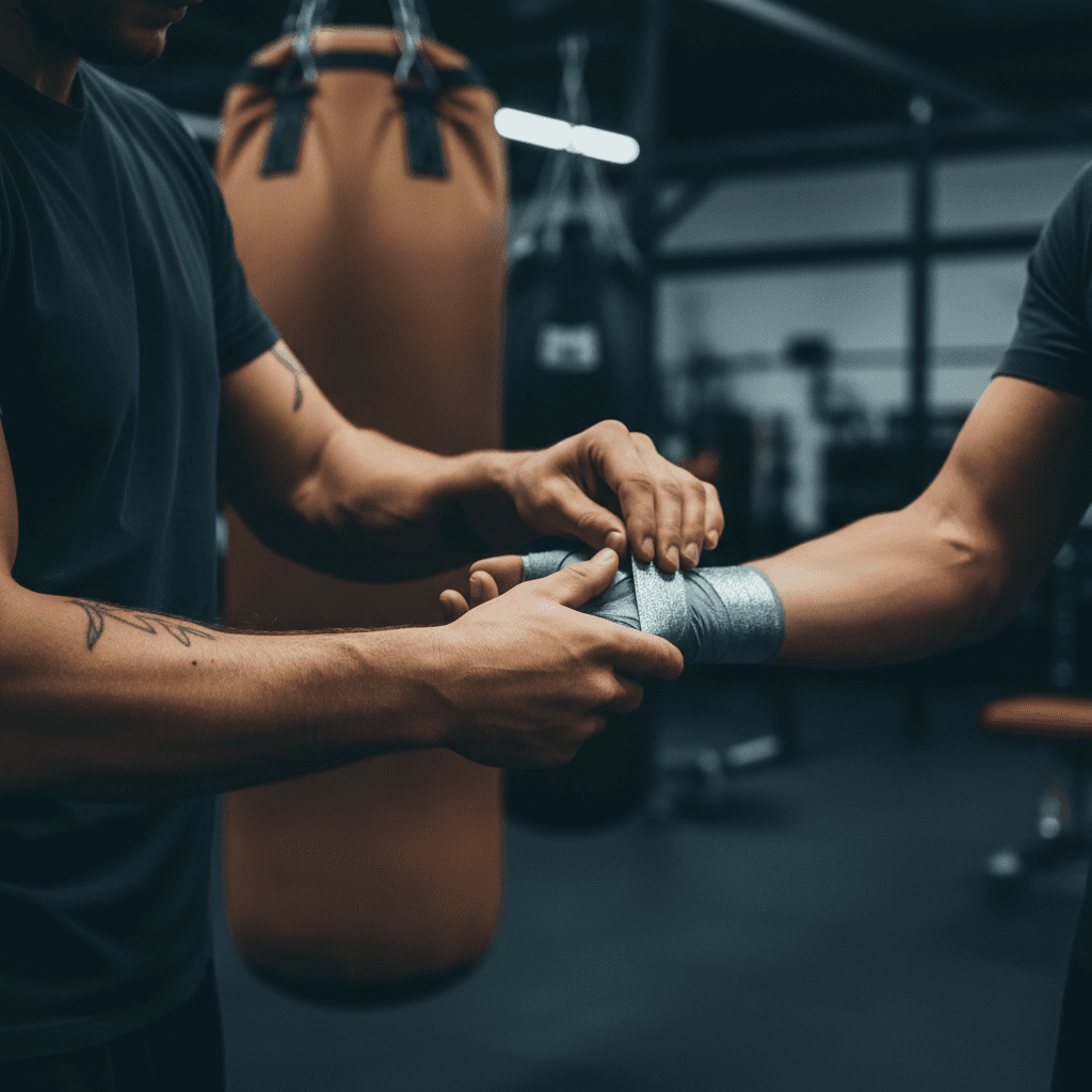 Pelatih Otanaha Muay Thai memberikan panduan teknik kepada siswa